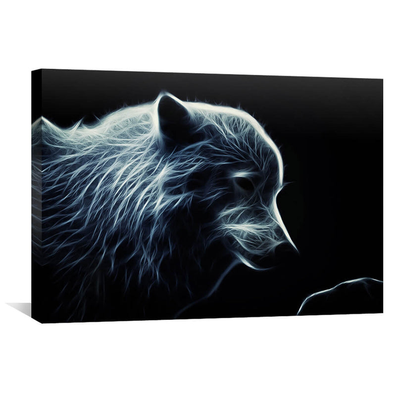 Glowing Arctic Wolf Canvas