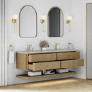 James Martin Allamari 72" Floating Double Bathroom Vanity, Dune Mist