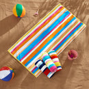 Cotton Velour Cabana Stripe Beach Towel - Novia Collection by Great Bay Home