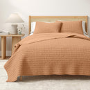 100% Cotton Honeycomb Waffle Garment Washed Quilt Set - Genevieve Collection by Great Bay Home
