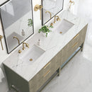 James Martin Emmeline 72" Double Bathroom Vanity, Pebble Oak
