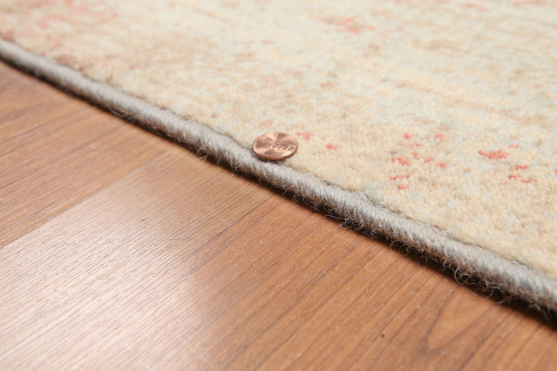 5'6" x 8' Hand Knotted Industrial Distress Glam 100% Wool Area rug Aqua