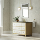 James Martin Celeste 48" Single Bathroom Vanity, Sunwashed Oak with Embossed Shagreen Drawer Fronts