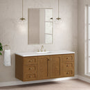 James Martin Laurent 60" Dual Mount Single Bathroom Vanity, Honey Oak