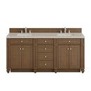 James Martin Bristol 72" Double Bathroom Vanity, Saddle Brown