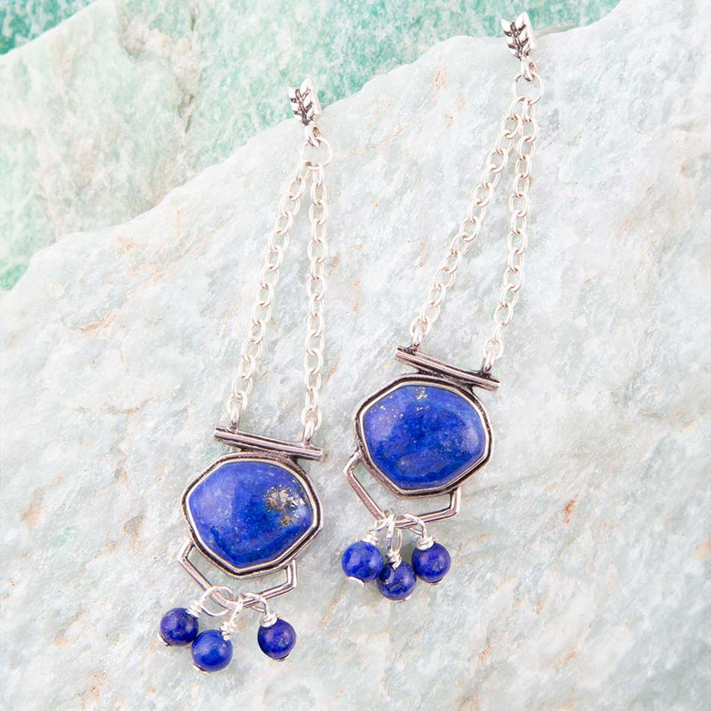 Go West Blue Lapis and Sterling Silver Drop Earrings