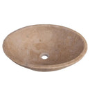 Oval Walnut Travertine Vessel Sink 16x20.5 Natural Stone