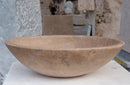 Oval Walnut Travertine Vessel Sink 16x20.5 Natural Stone