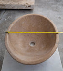 Oval Walnut Travertine Vessel Sink 16x20.5 Natural Stone