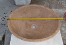 Oval Walnut Travertine Vessel Sink 16x20.5 Natural Stone