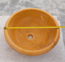 Round Gold Honed Travertine Vessel Sink 16 Inch Natural Bath