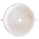 Round White Marble Vessel Bathroom Sink with Polished Surface 17 Inch