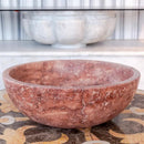 Premium Red Travertine Natural Stone Vessel Sink For Bathroom