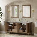 James Martin Kinnsden 72" Double Bathroom Vanity, Weathered Oak