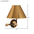GobekUsa Nordic Metal Cone Wall Light - 10" W Indoor Lamp with Swing Arm, Gold Finish