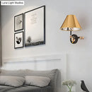 GobekUsa Nordic Metal Cone Wall Light - 10" W Indoor Lamp with Swing Arm, Gold Finish
