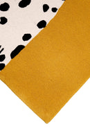 Gold And Black Shady Dalmatian Hand Tufted 4x4 Wool Rug