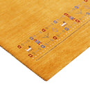 Gold and Blue Hand Loomed Wool Area Rug with Modern Geometric Contemporary Design by The Rug Decor