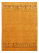 Gold and Blue Hand Loomed Wool Area Rug with Modern Geometric Contemporary Design by The Rug Decor