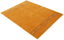 Gold and Blue Hand Loomed Wool Area Rug with Modern Geometric Contemporary Design by The Rug Decor