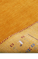 Gold and Blue Hand Loomed Wool Area Rug with Modern Geometric Contemporary Design by The Rug Decor