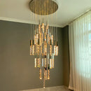 GobekUsa Crystal LED Chandelier: Stylish Staircase & Living Room Lighting