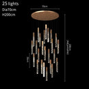 GobekUsa Crystal LED Chandelier: Stylish Staircase & Living Room Lighting
