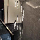 GobekUsa Crystal LED Chandelier: Stylish Staircase & Living Room Lighting