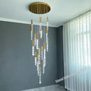 GobekUsa Crystal LED Chandelier: Stylish Staircase & Living Room Lighting