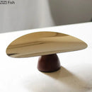 GobekUsa Gold Plated Wooden Fruit Bowl Tray Set for Home Kitchen and Restaurants