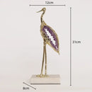 GobekUsa Crystal Crane Sculpture: Green Gem Bird Figurine for Home Decor