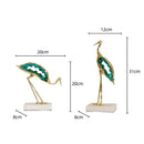 GobekUsa Crystal Crane Sculpture: Green Gem Bird Figurine for Home Decor