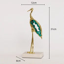 GobekUsa Crystal Crane Sculpture: Green Gem Bird Figurine for Home Decor