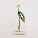 GobekUsa Crystal Crane Sculpture: Green Gem Bird Figurine for Home Decor