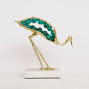 GobekUsa Crystal Crane Sculpture: Green Gem Bird Figurine for Home Decor