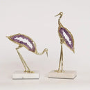 GobekUsa Crystal Crane Sculpture: Green Gem Bird Figurine for Home Decor