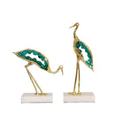 GobekUsa Crystal Crane Sculpture: Green Gem Bird Figurine for Home Decor