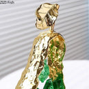 GobekUsa Gold-plated Apple/Pear Alloy Ornaments for Living Room Desk Decoration