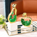 GobekUsa Gold-plated Apple/Pear Alloy Ornaments for Living Room Desk Decoration