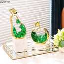 GobekUsa Gold-plated Apple/Pear Alloy Ornaments for Living Room Desk Decoration