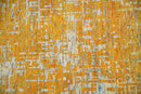 Gold and Ivory Modern Abstract 5x8 Recycled Art Silk Area Rug