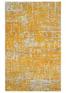 Gold and Ivory Modern Abstract 5x8 Recycled Art Silk Area Rug