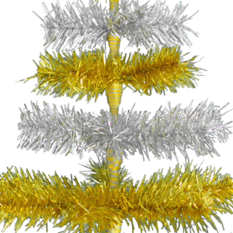 Gold & Silver Layered Tinsel Christmas Tree