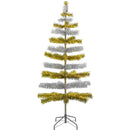 Gold & Silver Layered Tinsel Christmas Tree