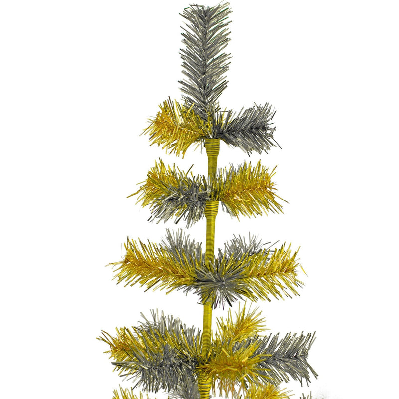 Gold & Silver Mixed Tinsel Christmas Tree