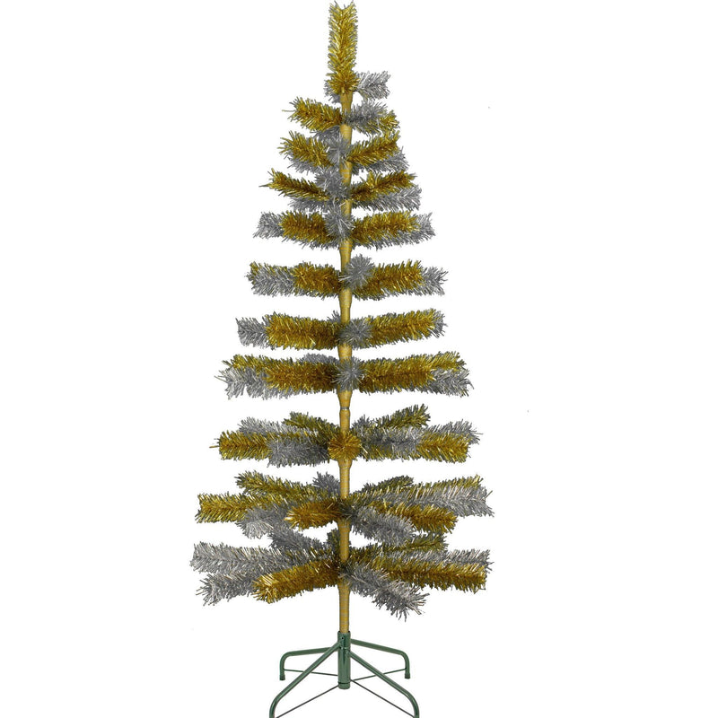 Gold & Silver Mixed Tinsel Christmas Tree