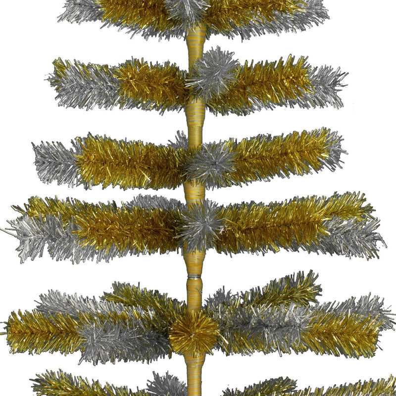 Gold & Silver Mixed Tinsel Christmas Tree