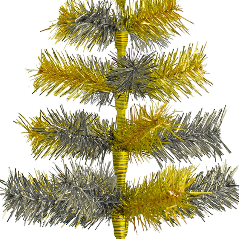 Gold & Silver Mixed Tinsel Christmas Tree