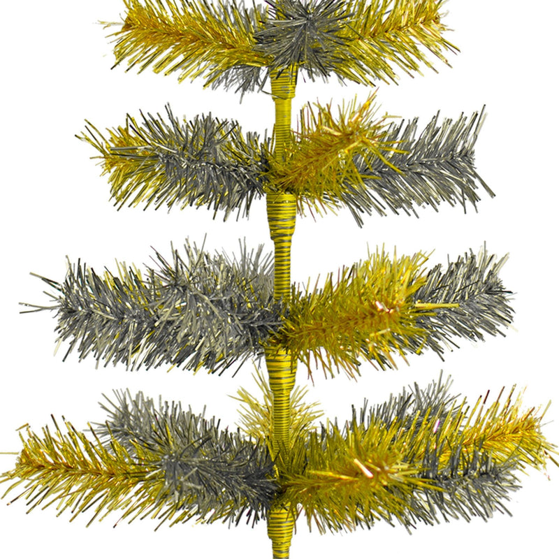 Gold & Silver Mixed Tinsel Christmas Tree