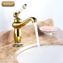 GobekUsa Bathroom Basin Faucet Deck Mounted Hot Cold Mixer 50045GT